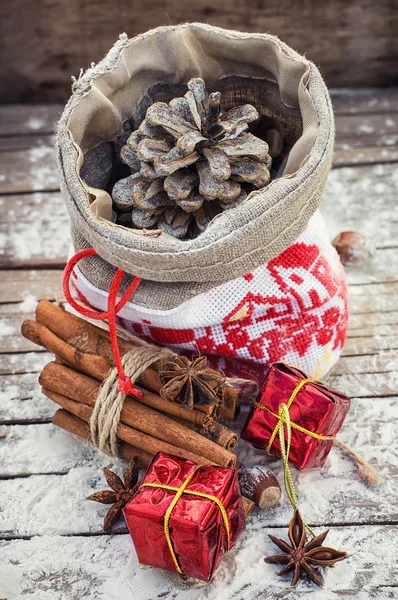 Kerstmis zak met hobbel. — Stockfoto