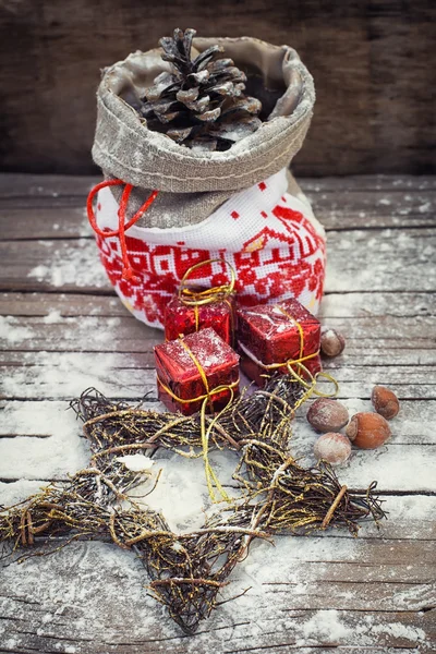 Christmas säck med bula. — Stockfoto