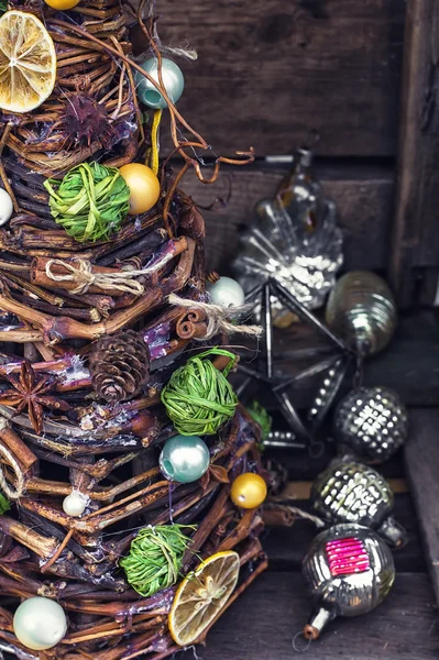 Árbol de Navidad Vintage hecho a mano —  Fotos de Stock