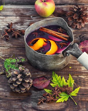 Bir alkollü içecek şarap ile Sonbahar geldi