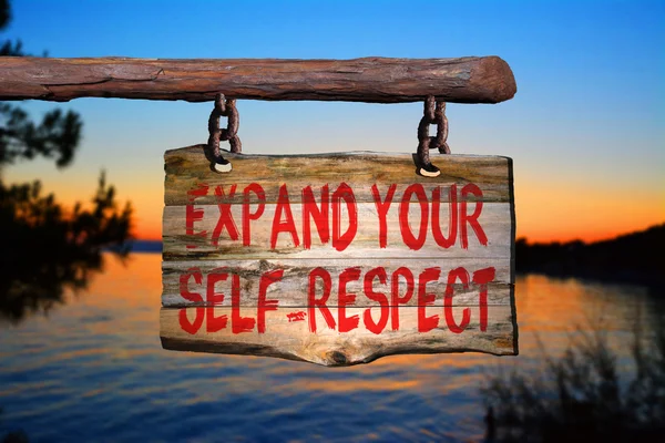 Expanda seu signo de frase motivacional de auto-respeito — Fotografia de Stock