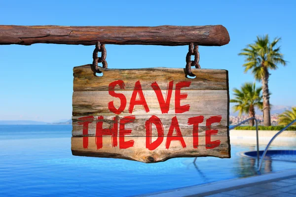 Save the date motivational phrase sign — Stock Photo, Image