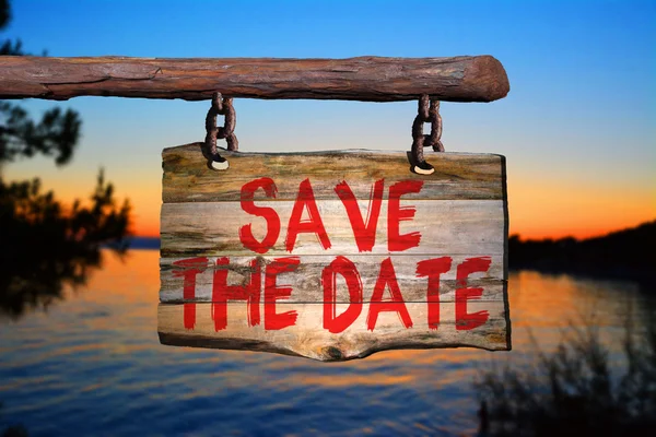 Save the date motivational phrase sign — Stock Photo, Image