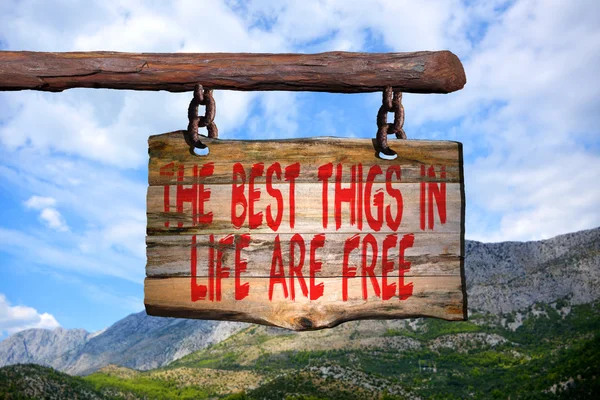 The best thigs in life are free motivational phrase sign — ストック写真