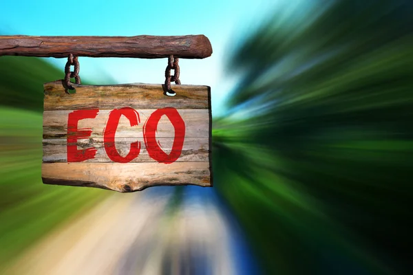 Signo de frase Eco motivacional en madera vieja — Foto de Stock
