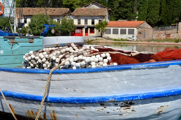 Reti da pesca e corde su imbarcazioni — Foto Stock