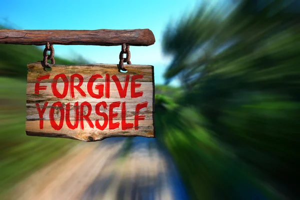 Пробачити себе знак — стокове фото