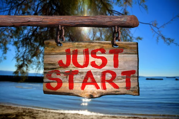 Just start motivational phrase sign — Stock Photo, Image