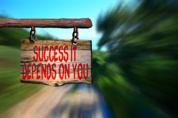 A siker attól függ, a motivációs mondatot regisztrál — Stock Fotó