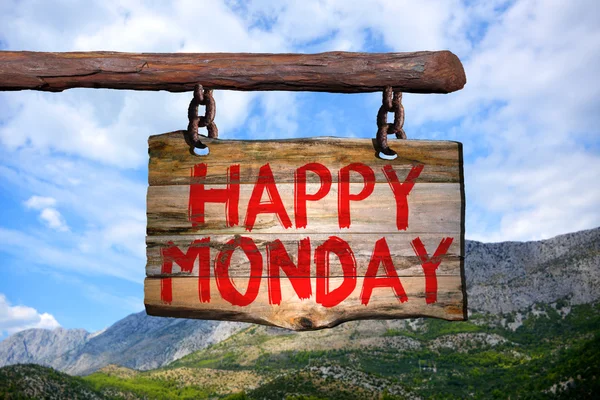 Happy monday motivational phrase sign — Stock Photo, Image