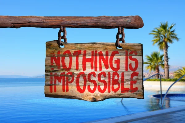 Nada é impossível sinal de frase motivacional — Fotografia de Stock
