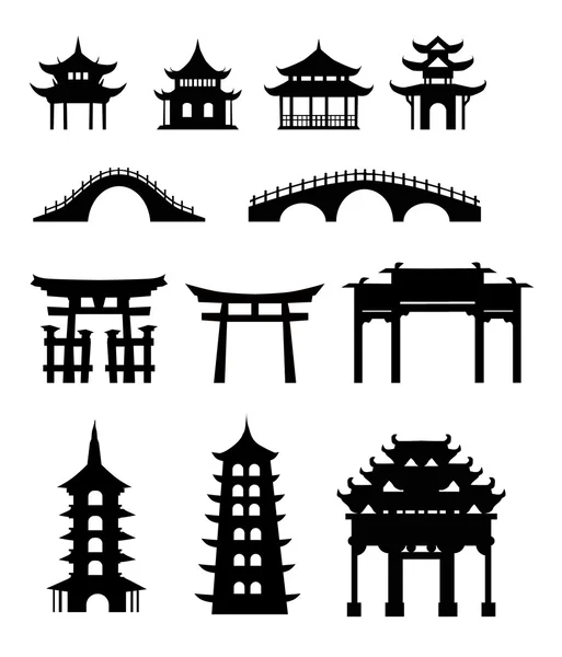 Bâtiments traditionnels chinois — Image vectorielle