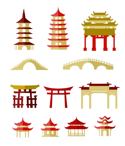 Bâtiments traditionnels chinois — Image vectorielle