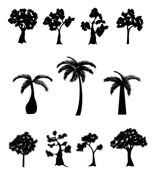 Коллекция деревьев — стоковый вектор
