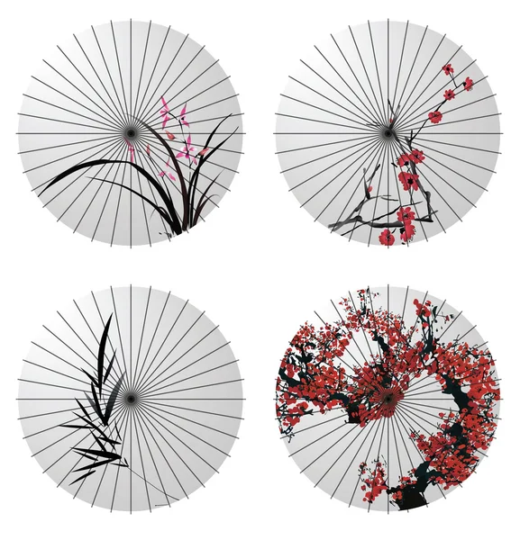 Guarda-chuva japonês —  Vetores de Stock