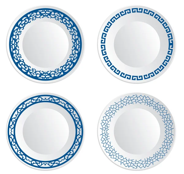 Kínai porcelán tányér — Stock Vector