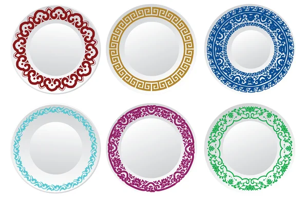 Placa de porcelana chinesa — Vetor de Stock