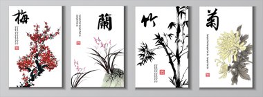 Chinese painting set. clipart