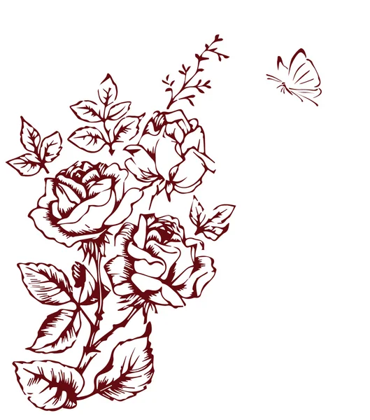 Croquis vectoriel rose — Image vectorielle