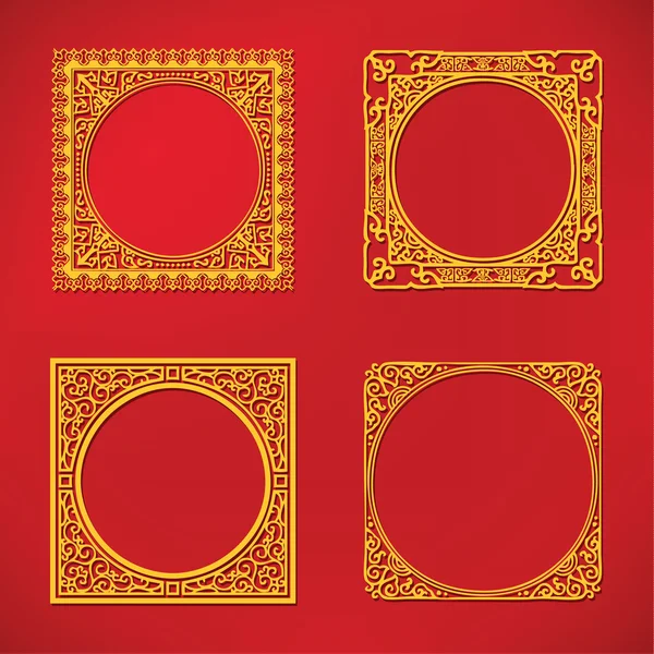 Chinese new year pattern frame — Stock Vector