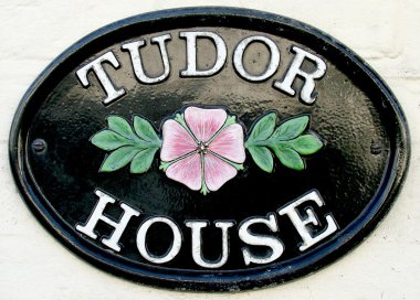 Tudor house name plate clipart