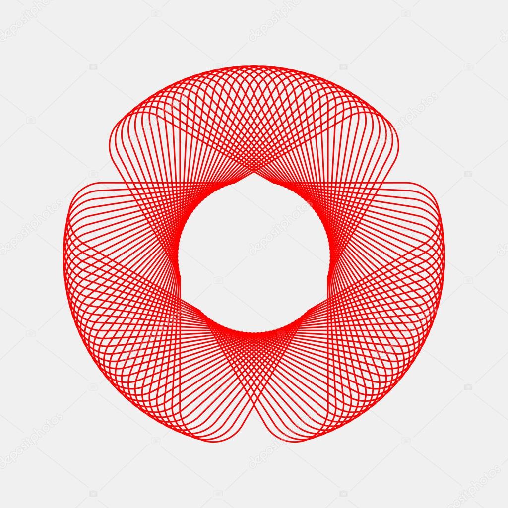 Red abstract fractal shape with light background for logo, design concepts, posters, banners, web, presentations and prints. Vector illustration.