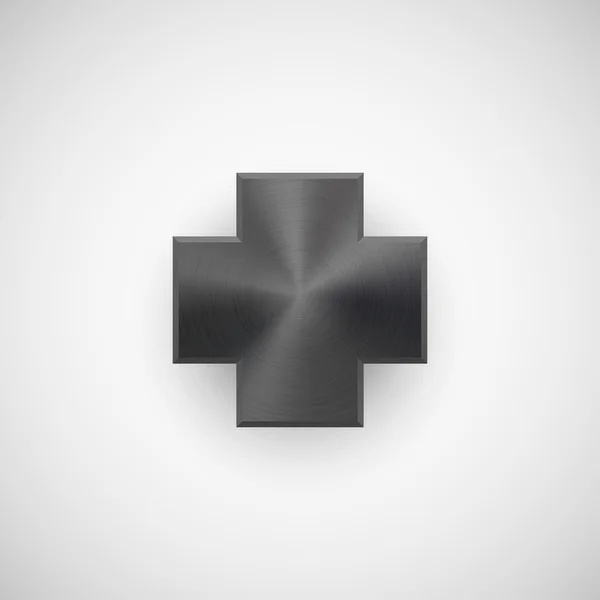 Black Abstract Cross Button Template — Stock Vector