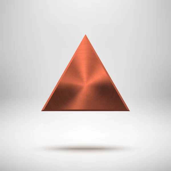 Modello di pulsante triangolo astratto in bronzo — Vettoriale Stock