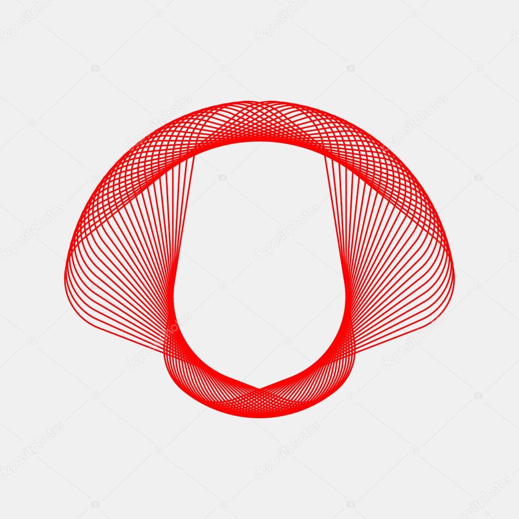 Red abstract fractal shape with light background for logo, design concepts, posters, banners, web, presentations and prints. Vector illustration.