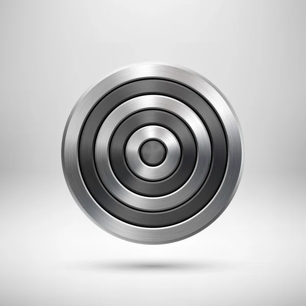 Abstract Technology Circle Metal Badge — Stock Vector