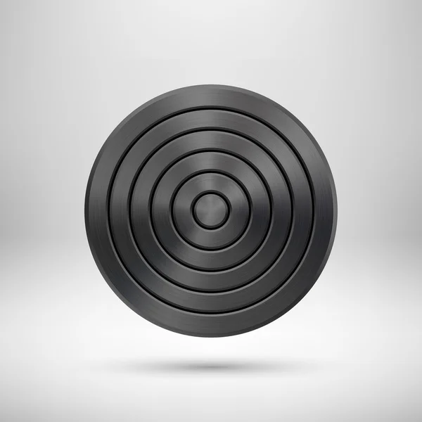 Badge en métal Black Abstract Technology Circle — Image vectorielle