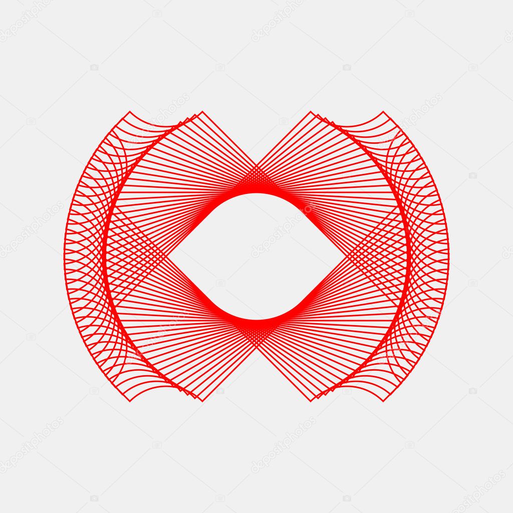 Red abstract fractal shape with light background for logo, design concepts, posters, banners, web, presentations and prints. Vector illustration.