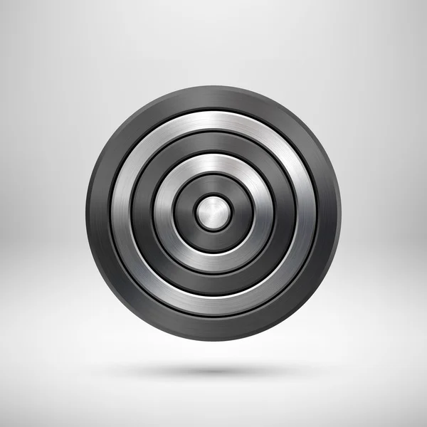 Badge en métal Black Abstract Technology Circle — Image vectorielle