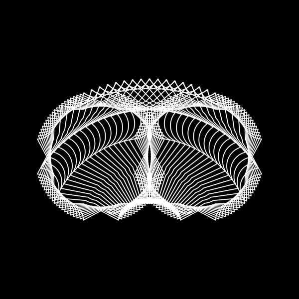 Forma fractal abstracta blanca — Vector de stock