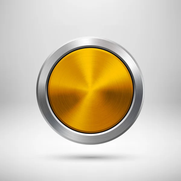 Odznaka Gold Technology Circle metal — Wektor stockowy