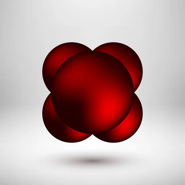 Insignia de burbuja abstracta roja — Vector de stock