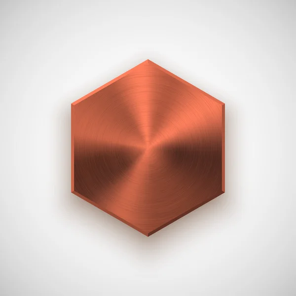 Modèle abstrait de bouton de polygone de bronze — Image vectorielle