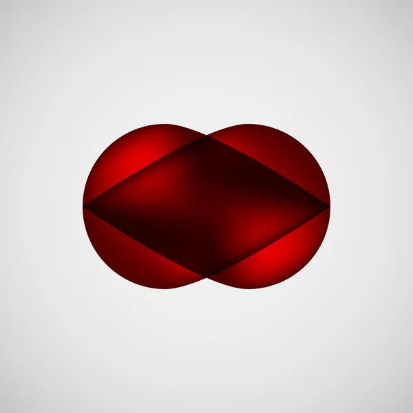 Röd abstrakt bubbla Badge — Stock vektor