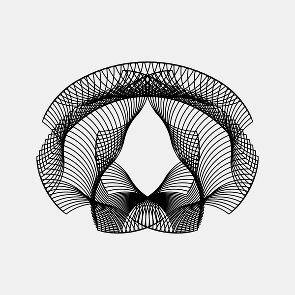 Schwarze abstrakte fraktale Form — Stockvektor
