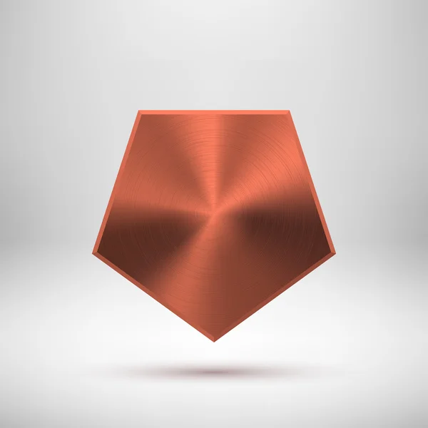 Modelo de botão de polígono abstrato de bronze — Vetor de Stock