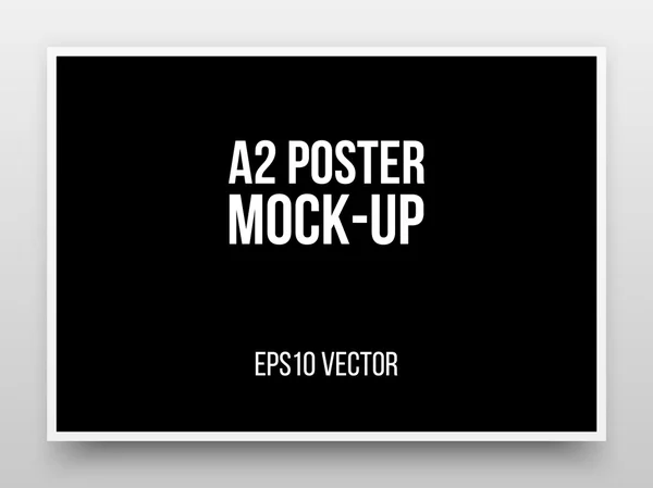 A2 Black Poster Mock-up — Stock Vector