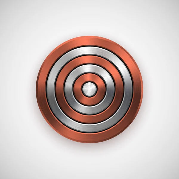 Bronze Tecnologia Círculo Metal Badge — Vetor de Stock