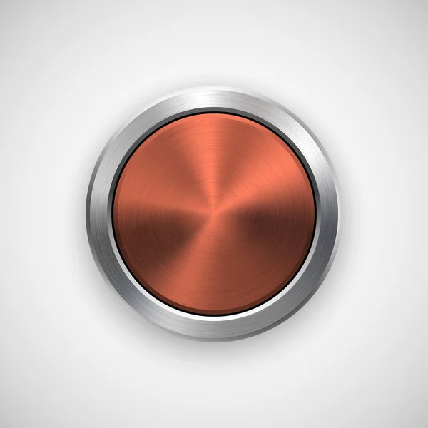 Insignia de metal de círculo de tecnología de bronce — Vector de stock
