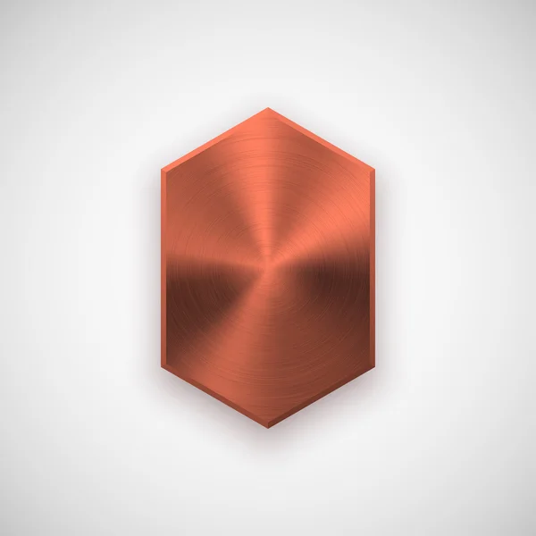 Insignia geométrica de tecnología abstracta de bronce — Vector de stock