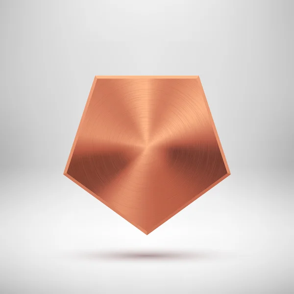 Modèle abstrait de bouton de polygone de bronze — Image vectorielle