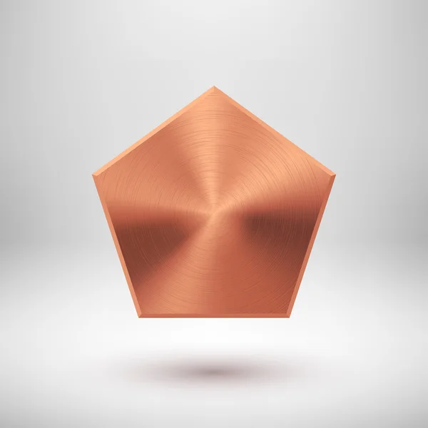 Bronze abstrakt polygon knap skabelon – Stock-vektor