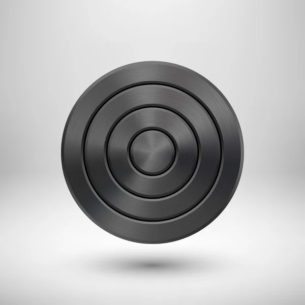 Zwarte abstracte technologie cirkel Metal Badge — Stockvector