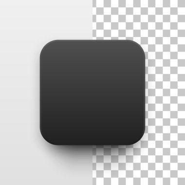 Siyah Boş Uygulama Simge Düğmesi Şablonu