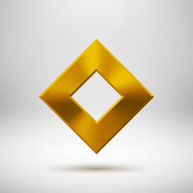 Altın rhombic düğmesi şablonu