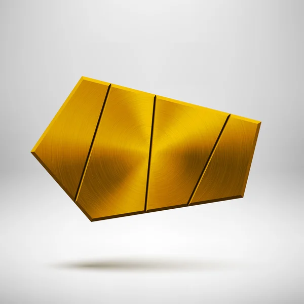 Plantilla de botón geométrico abstracto oro — Vector de stock